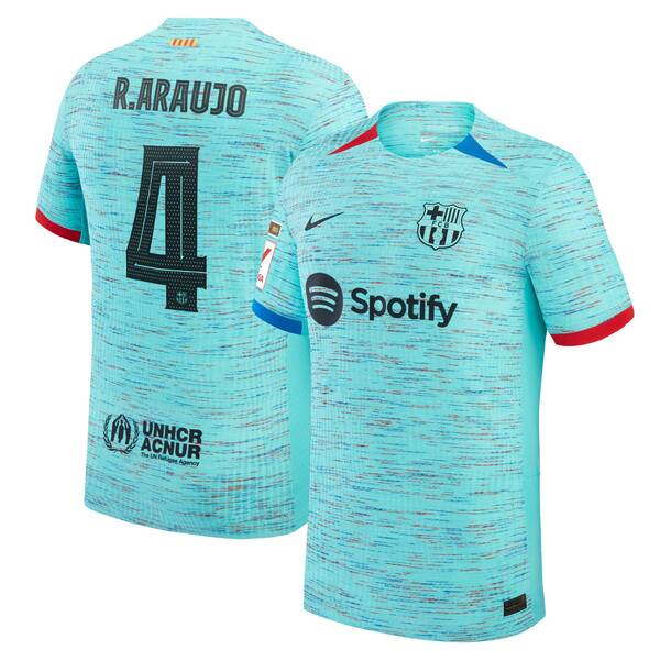 ナイキ メンズ ユニフォーム トップス Ronald Araujo Barcelona Nike 2023/24 Third Authentic Jersey Aqua