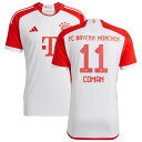 アディダス メンズ ユニフォーム トップス Kingsley Coman Bayern Munich adidas 2023/24 Home Replica Jersey White