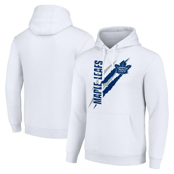 scratch map　 スターター メンズ パーカー・スウェットシャツ アウター Toronto Maple Leafs Starter Color Scratch Fleece Pullover Hoodie White