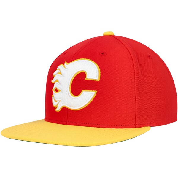 ミッチェル＆ネス ミッチェル&ネス メンズ 帽子 アクセサリー Calgary Flames Mitchell & Ness Core Team Ground 2.0 Snapback Hat Red