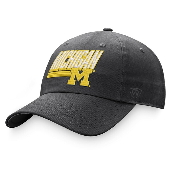 トップ・オブ・ザ・ワールド メンズ 帽子 アクセサリー Michigan Wolverines Top of the World Slice Adjustable Hat Charcoal