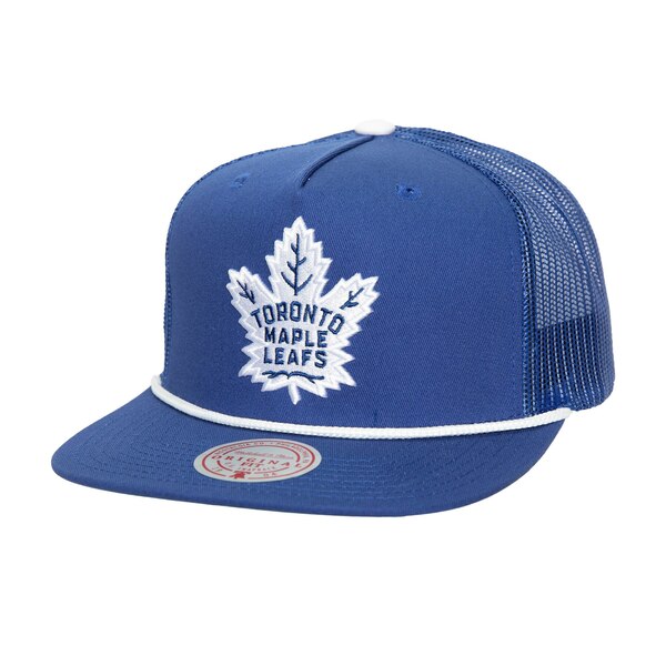 ~b`F&lX Y Xq ANZT[ Toronto Maple Leafs Mitchell & Ness Roper Trucker Snapback Hat Blue