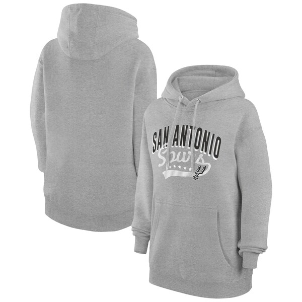 カールバンクス レディース パーカー・スウェットシャツ アウター San Antonio Spurs G III 4Her by Carl Banks Women's Filigree Logo Pullover Hoodie Heather Gray