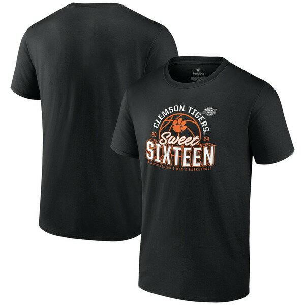 ファナティクス メンズ Tシャツ トップス Clemson Tigers Fanatics Branded 2024 NCAA Men 039 s Basketball Tournament March Madness Sweet Sixteen Defensive Stance T Shirt Black