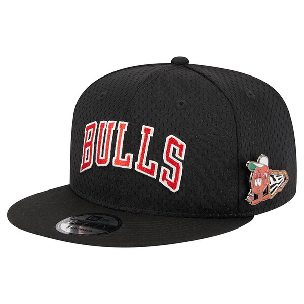 ニューエラ メンズ 帽子 アクセサリー Chicago Bulls New Era PostUp Pin Mesh 9FIFTY Snapback Hat Black