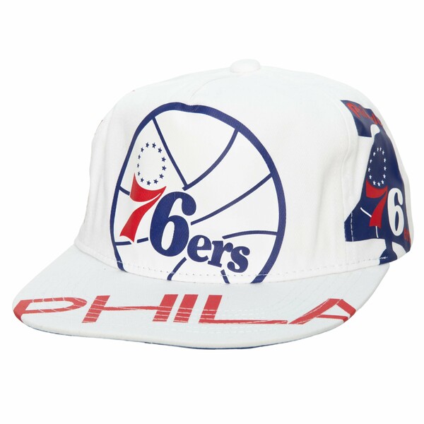 ミッチェル＆ネス ミッチェル&ネス メンズ 帽子 アクセサリー Philadelphia 76ers Mitchell & Ness Hardwood Classics In Your Face Deadstock Snapback Hat White