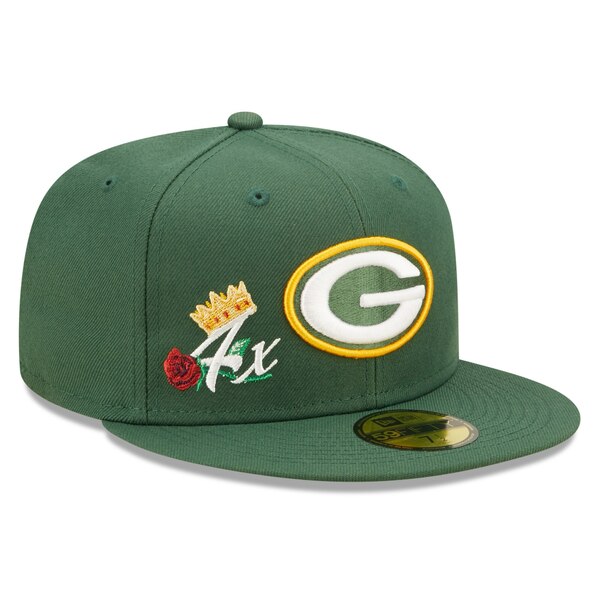 ニューエラ メンズ 帽子 アクセサリー Green Bay Packers New Era Crown 4x Super Bowl Champions 59FIFTY Fitted Hat Green