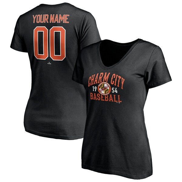 ファナティクス レディース Tシャツ トップス Baltimore Orioles Fanatics Branded Women's Hometown Legend Personalized Name & Number VNeck TShirt Black