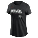 iCL fB[X TVc gbvX Baltimore Orioles Nike Women's City Connect Wordmark TShirt Black