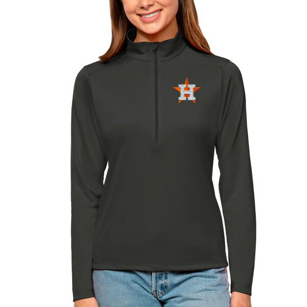 アンティグア レディース ジャケット＆ブルゾン アウター Houston Astros Antigua Women's Tribute QuarterZip Pullover Top Charcoal