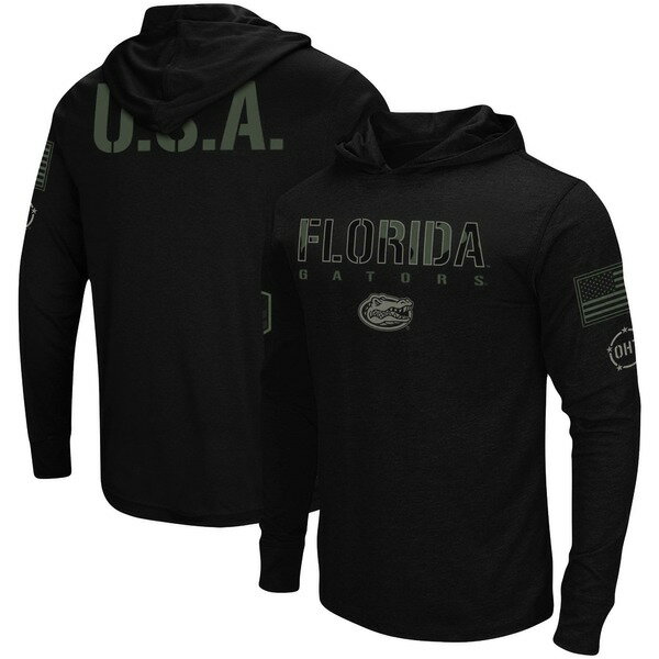 コロシアム メンズ Tシャツ トップス Florida Gators Colosseum OHT Military Appreciation Hoodie Long Sleeve TShirt Black
