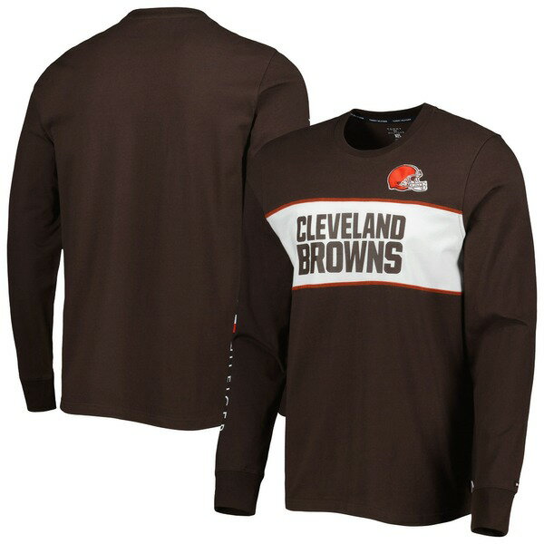 トミー ヒルフィガー メンズ Tシャツ トップス Cleveland Browns Tommy Hilfiger Peter Team Long Sleeve TShirt Brown