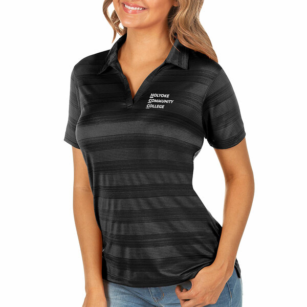 アンティグア レディース ポロシャツ トップス Holyoke Community College Antigua Women's Compass Polo Black