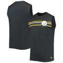 ニューエラ タンクトップ  メンズ ニューエラ メンズ Tシャツ トップス Pittsburgh Steelers New Era Brushed Sleeveless Tank Top Black