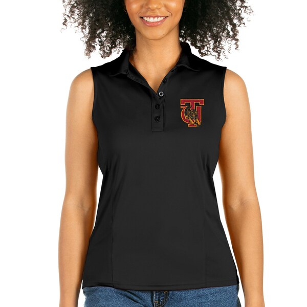 AeBOA fB[X |Vc gbvX Tuskegee Golden Tigers Antigua Women's Sleeveless Tribute Polo Black