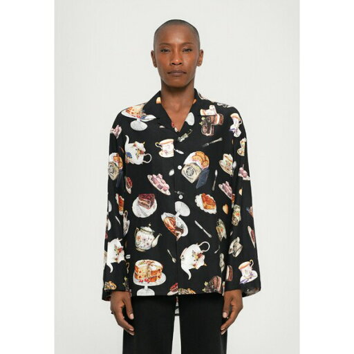 モスキーノ レディース シャツ トップス Button-down blouse - black モスキーノ レディース シャツ トップス Button-down blouse - black