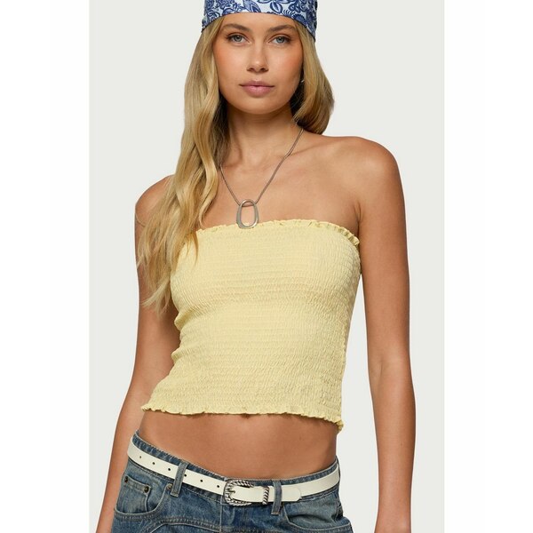エディクテッド レディース カットソー トップス Womens Emmet Strapless Scrunch Top Yellow