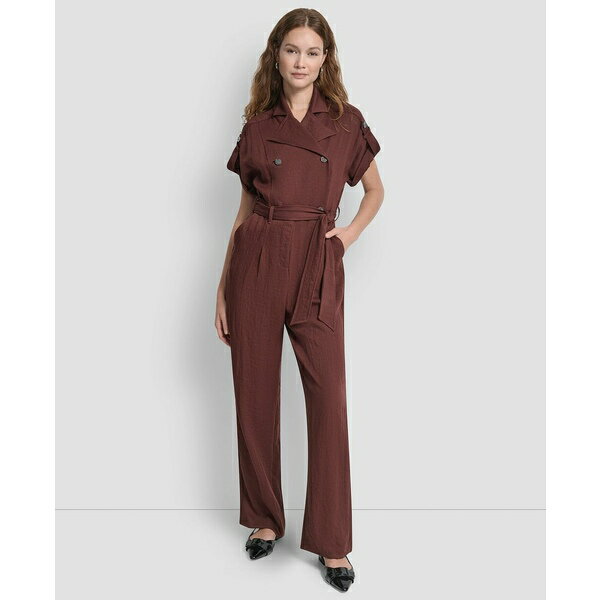 ダナ キャラン ニューヨーク レディース ワンピース トップス Women's Short Sleeve Heavy Jumpsuits B..