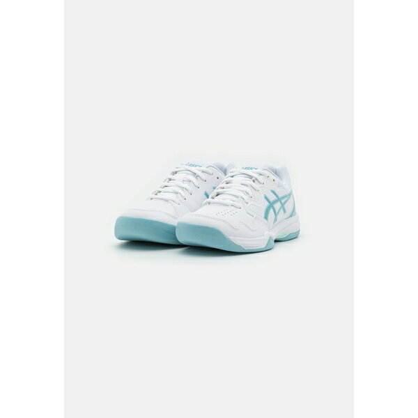アシックス レディース テニス スポーツ GEL DEDICATE 7 INDOOR - Multicourt tennis shoes - white/smoke blue
