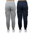 ギャラクシーバイハルビック レディース カジュアルパンツ ボトムス Women 039 s Heavyweight Loose Fit Fleece Lined Cargo Jogger Pants Set, 2 Pack Heather Gray, Navy