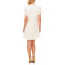 ZZ fB[X s[X gbvX Women's Ruffle Trim Short Sleeve Godet A-Line Dress New Ivory