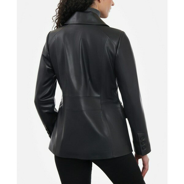 アンクライン レディース ジャケット＆ブルゾン アウター Women 039 s Zip-Pocket Leather Blazer Coat Black