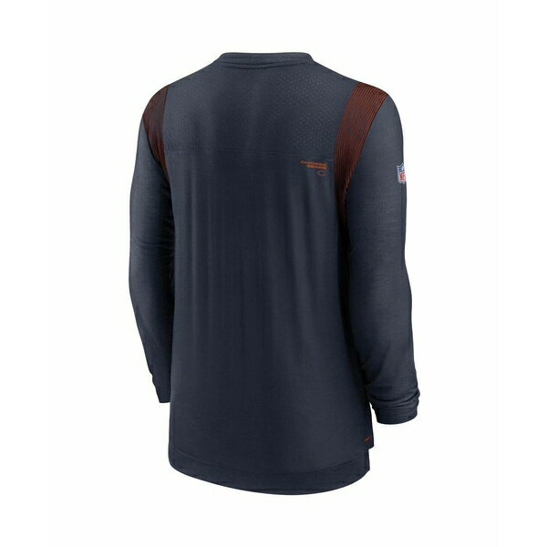 ナイキ レディース Tシャツ トップス Men 039 s Navy Chicago Bears Sideline Player Uv Performance Long Sleeve T-shirt Navy