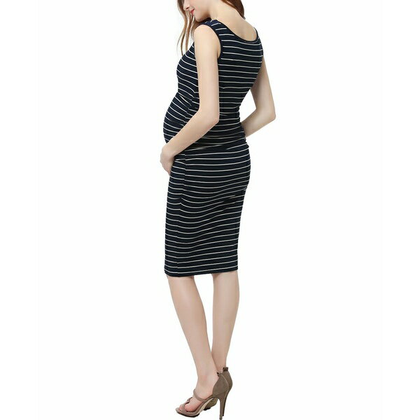    ǥ ԡ ȥåץ Maternity Delia Ruched Midi Dress Navy stripes