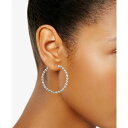 ジバンシー レディース ピアス＆イヤリング アクセサリー Silver-Tone Inside-Out Crystal Medium Hoop Earrings Silver