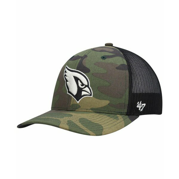 47ブランド レディース 帽子 アクセサリー Men's Camo, Black Arizona Cardinals Trucker Adjustable Hat Camo, Black