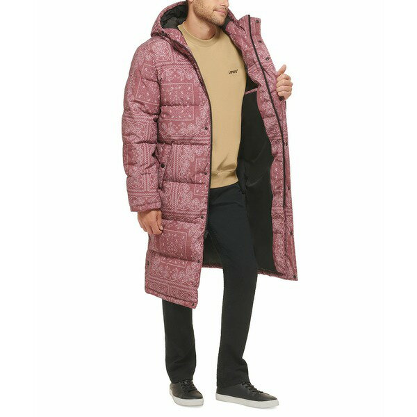 リーバイス メンズ ジャケット＆ブルゾン アウター Men 039 s Quilted Extra Long Parka Jacket Mauve Bandana