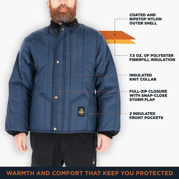 リフリッジウェア メンズ ジャケット＆ブルゾン アウター Big & Tall Lightweight Cooler Wear Fiberfill Insulated Workwear Jacket Navy