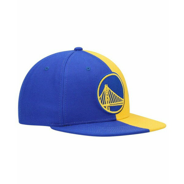 ~b`F&lX fB[X Xq ANZT[ Men's Royal and Gold Golden State Warriors Team Half and Half Snapback Hat Royal, Gold