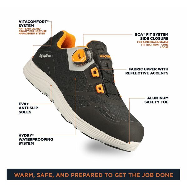 リフリッジウェア メンズ スニーカー シューズ Men's FleetStride Plus Waterproof Safety Sneaker Black