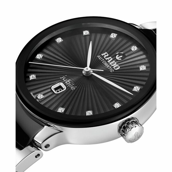  ǥ ӻ ꡼ Women's Swiss Automatic Centrix Diamond (1/20 ct. t.w.) Black High-Tech Ceramic & Stainless Steel Bracelet Watch 31mm Black