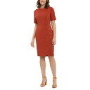 ロンドンタイムス レディース ワンピース トップス Women's Button-Trim Sheath Dress Barn Red