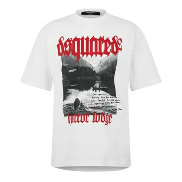 ディースクエアード メンズ Tシャツ トップス Gothic Print Loose Fit T-Shirt