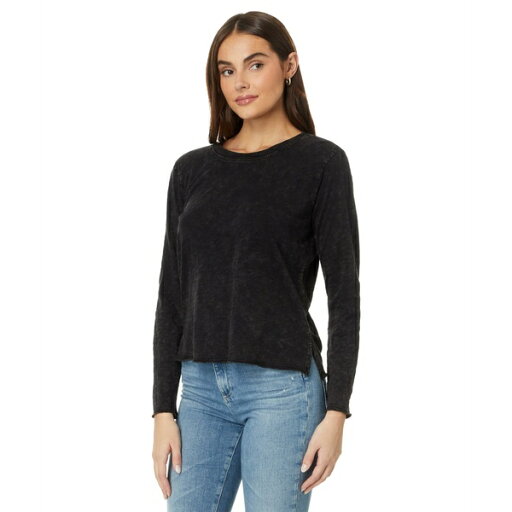 モッドドック レディース シャツ トップス Long Sleeve Cropped Boxy Tee Mineral Black モッドドック レディース シャツ トップス Long Sleeve Cropped Boxy Tee Mineral Black