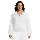 モッドドック レディース パーカー・スウェットシャツ アウター Long Sleeve Zip Collar Sweatshirt White