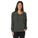 モッドドック レディース パーカー・スウェットシャツ アウター Long Sleeve Zip Collar Sweatshirt Heather Evergl...