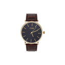 ジョーンズニューヨーク レディース 腕時計 アクセサリー Men's Brown genuine leather Strap Watch 44mm Navy S...