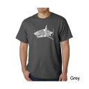 エルエーポップアート メンズ Tシャツ トップス Mens Word Art T-Shirt - Shark Species Gray(4)