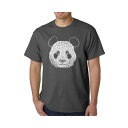 エルエーポップアート メンズ Tシャツ トップス Mens Word Art T-Shirt - Panda Head Gray