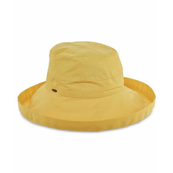 スカラ レディース 帽子 アクセサリー Cotton Big Brim With Inner Drawstring Banana