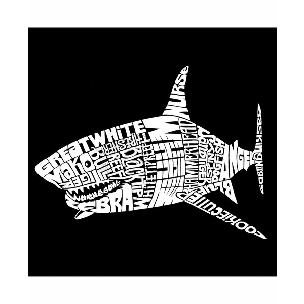 エルエーポップアート メンズ Tシャツ トップス Species of Shark Men's Raglan Word Art T-shirt Gray