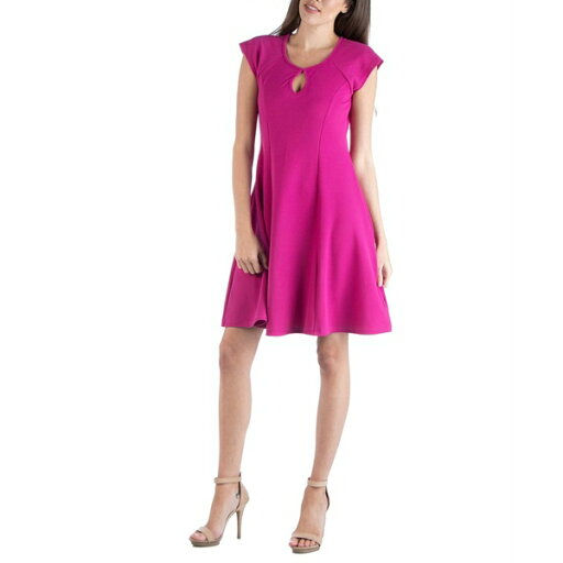24セブンコンフォート レディース ワンピース トップス Scoop Neck A-Line Dress with Keyhole Detail Pink 24セブンコンフォート レディース ワンピース トップス Scoop Neck A-Line Dress with Keyhole Detail Pink