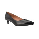 カルバンクライン レディース パンプス シューズ Women's Gabrianna Pointed Toe Kitten Heel Pumps Black Leather(4)