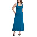 24セブンコンフォート レディース ワンピース トップス Women's Relaxed Fit Sleeveless Tunic Dress with Pockets Blue