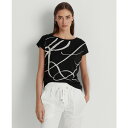 ラルフローレン レディース カットソー トップス Logo-Print Short-Sleeve Top Polo Black