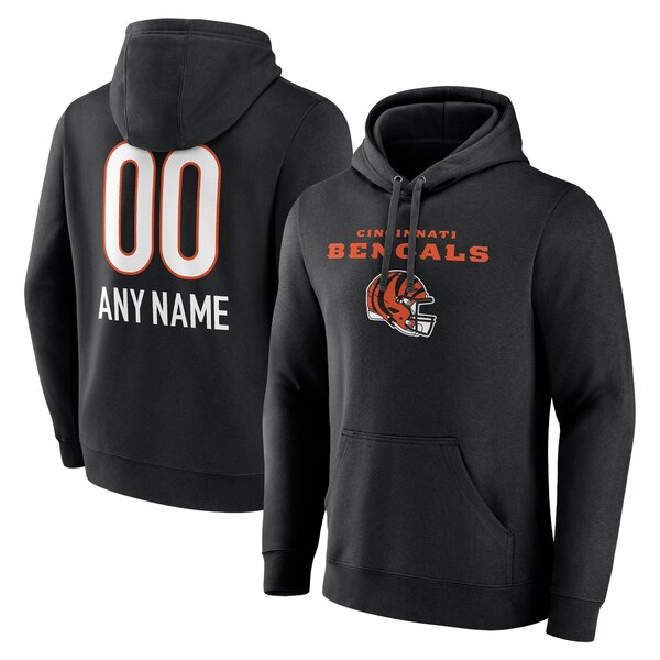 ファナティクス メンズ パーカー・スウェットシャツ アウター Cincinnati Bengals Fanatics Branded Personalized Name & Number Team Wordmark Pullover Hoodie Black